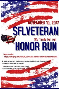 Sandhills Farmlife Veteran Honor Run 5k @ Sandhills Farmlife Elemenatry | Carthage | North Carolina | United States